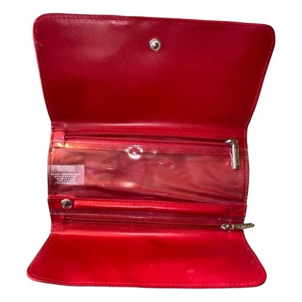 Clinique Red Travel Case Organizer for Jewelry Cosmetics